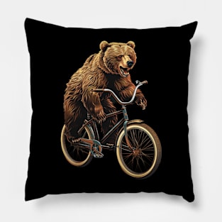 Grizzly Bear Sturdy Silhouettes Pillow