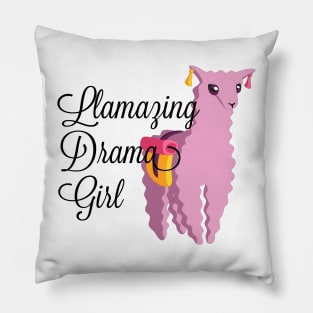 Llama Design - Llamazing Drama Girl Pillow