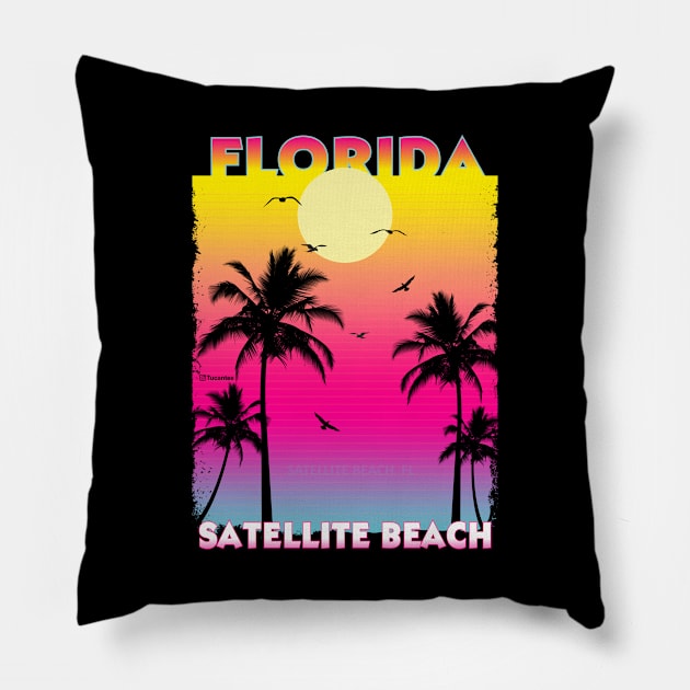 Satellite Beach Florida Fl Pillow by SunsetParadise