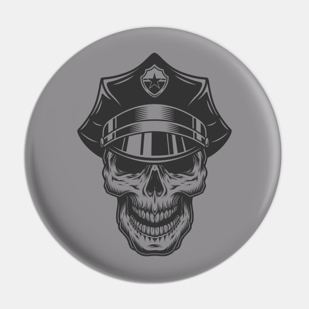 cop skull Pin by Wisdom-art