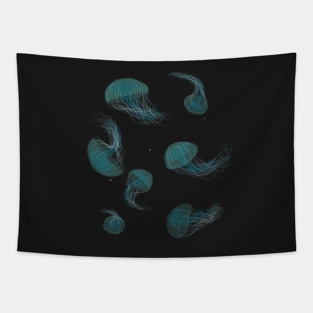 Jellyfish Ballet Tapestry by ursulla