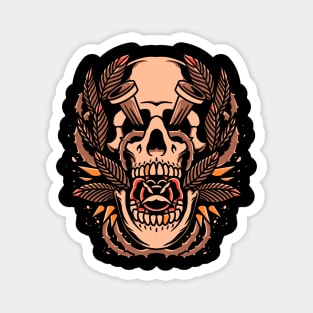 rose inside skull tattoo Magnet