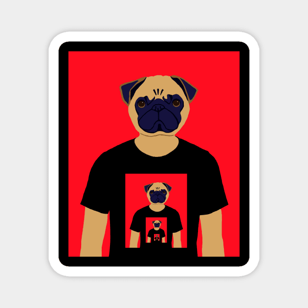 Pug To Infinity Magnet by TimeTravellers