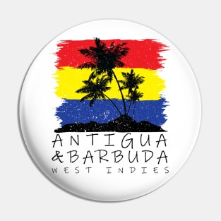 Antigua and Barbuda National Colors with Palm Silhouette Pin