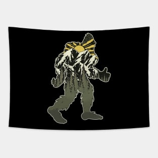 Funny Bigfoot Retro Vintage Mountains Tapestry