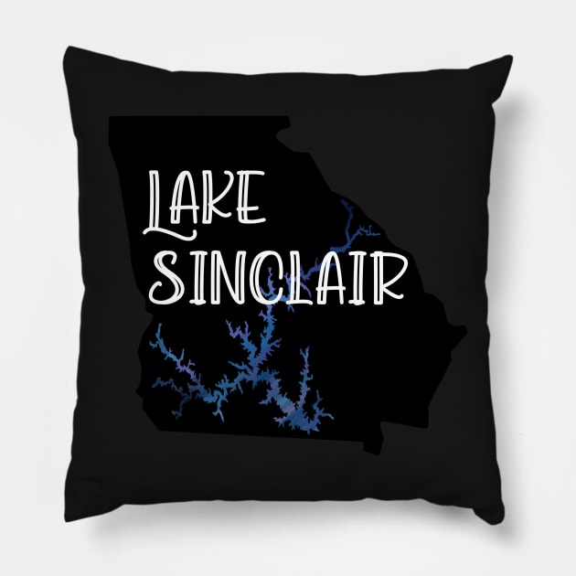 Lake Sinclair in Georgia Pillow by DRHArtistry