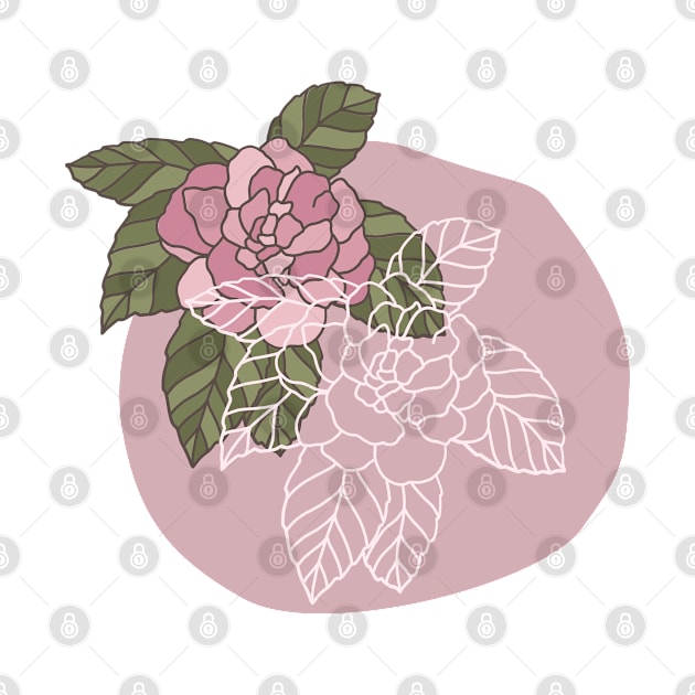 Dusty Pink Rose line art by julidoesart