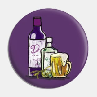 Beer, Gin, and wine Pin