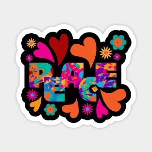 Hippie Peace colorful summer design Magnet