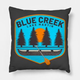 Blue Creek • Lake Martin Blue Background Pillow