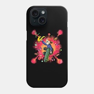 Graffiti Style Punk Skeleton Skateboarding Phone Case