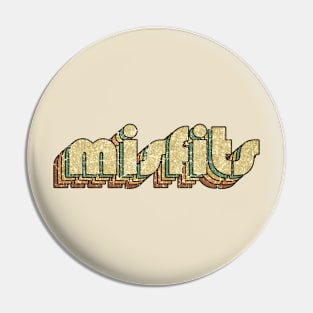 Misfits // Vintage Rainbow Typography Style // 70s Pin