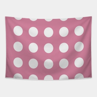 White Dots on Carnation Pink Tapestry