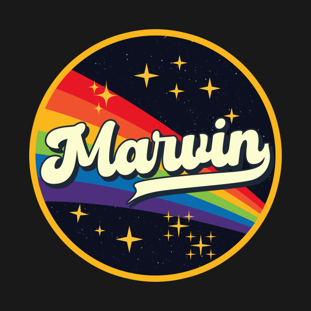 Marvin // Rainbow In Space Vintage Style by LMW Art