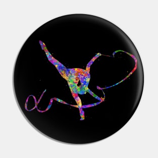 Rhythmic gymnastics dance watercolor art Pin