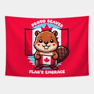 proud beaver flags embrace Tapestry