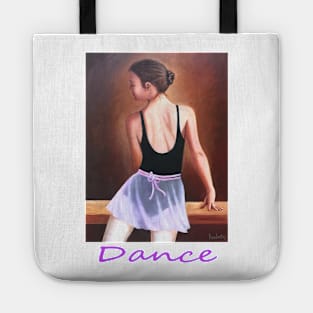 Dancer woman girl at exercise bar Tote