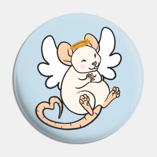 Angel Rat White Pin