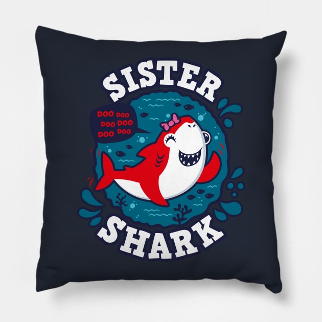 Sister Shark (trace) Pillow by Olipop