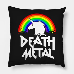 Death Metal Unicorn Funny Rocker Music Band Festival T Shirt Pillow