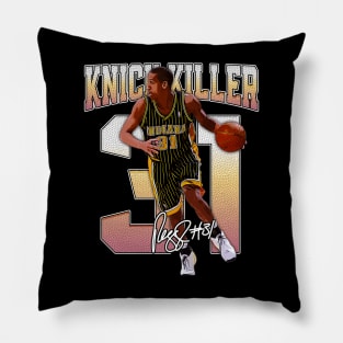 Reggie Miller Choke Sign Basketball Legend Signature Vintage Retro 80s 90s Bootleg Rap Style Pillow