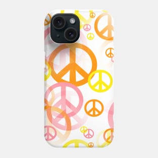 1960's Retro Peace Signs in Orange, Pink and Yellow Phone Case