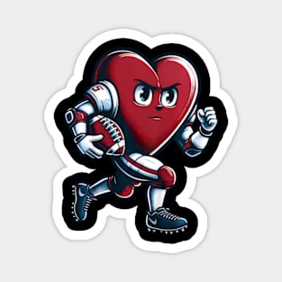 Valentines Day Heart Football Player Team Sports Magnet