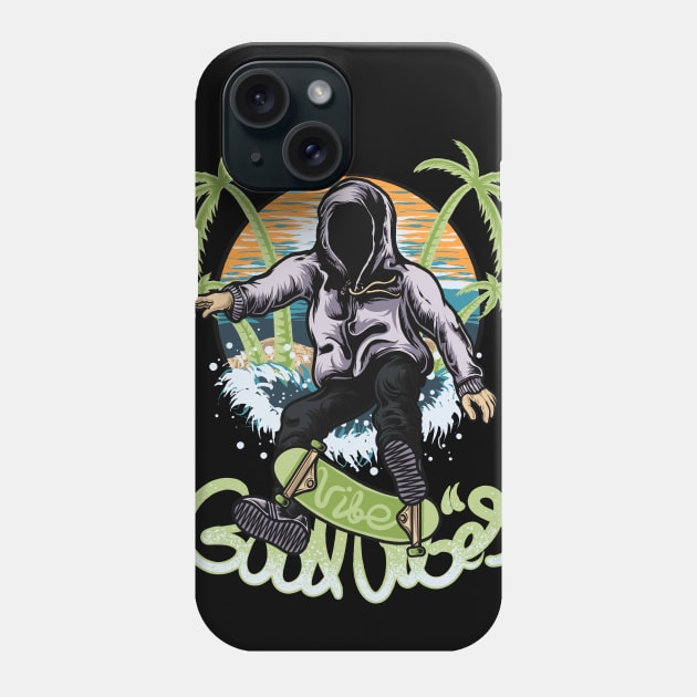 Skateboard Vibes Beach Phone Case by RichoIrvansyah