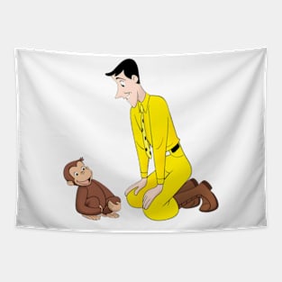 Curious George Man In The Yellow Hat 5 Tapestry