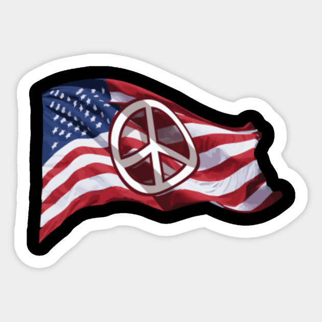 American Flag Peace Sign 4th of July USA T-Shirt Independence day
