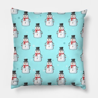 Snowman Seamless Pattern Pillow