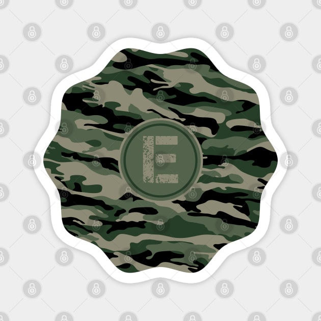 Monogram Initial Letter E Military Army Camouflage Magnet by MintaApparel