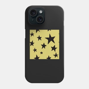 yellow black stars pattern stockholm style Phone Case