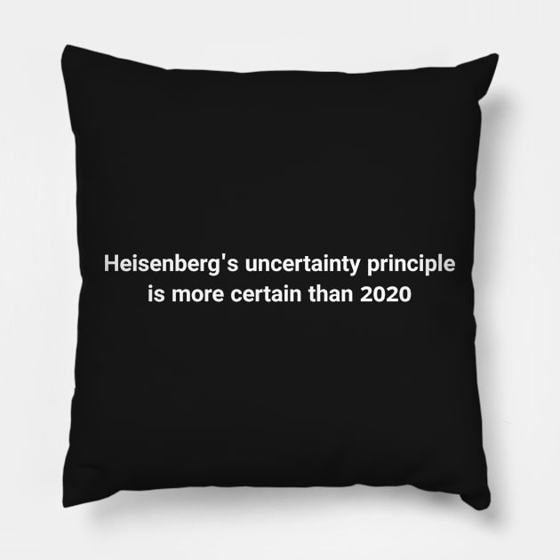 funny 2020 science meme- Heisenberg uncertainty principle Pillow by Faeblehoarder