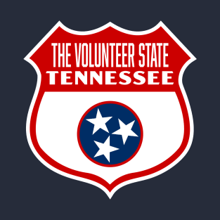 The Volunteer State Tennessee Retro Flag Shield (Red) T-Shirt