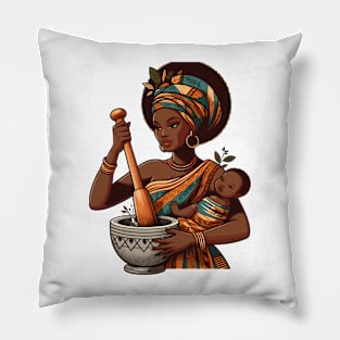 Afrocentric Mother And Baby Pillow