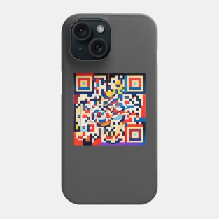 RickRoll QR Code Abstract Painting T-Shirt Phone Case