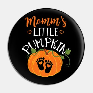 Halloween Pregnancy Shirt Mom To Be Mommy's Little Pumpkin Pin