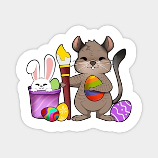 Cute degu painting Easter eggs Magnet