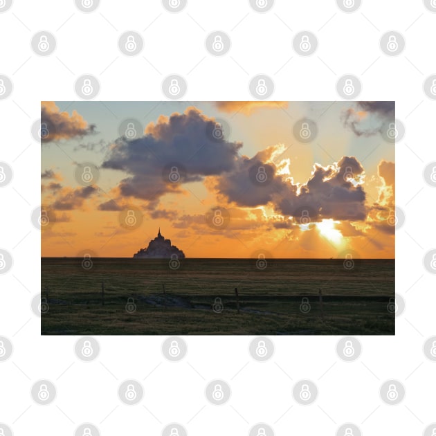 Mont St Michel Sunset by Ludwig Wagner