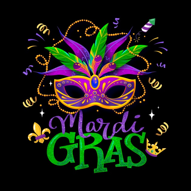 Mardi Gras Mardi Gras Beads Mask Joker Hat Carnival 2024 by panji derel