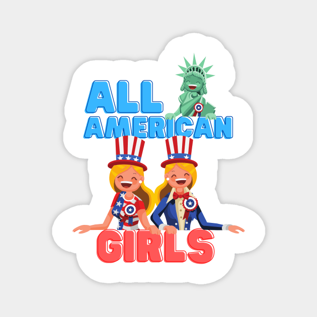 all american girls messy bun u Magnet by eyoubree