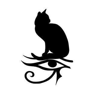 Black Cat with Eye of Horus T-Shirt