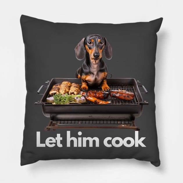Let Him Cook Dark Pillow by NatashaCuteShop