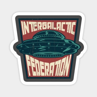 Intergalactic federation badge distressed Magnet