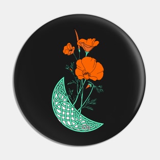 California Poppies with Pictish Moon Bloom Pin