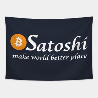 Satoshi Make World Better Place Tapestry