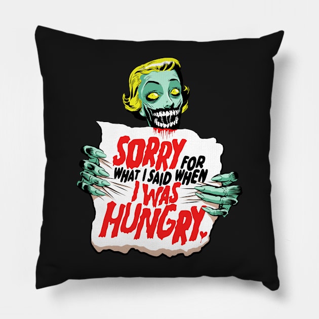 Sorry Zombie Pillow by butcherbilly