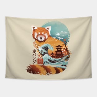 Ukiyo e Red Panda Tapestry