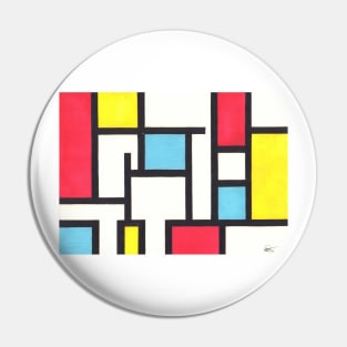 Tribute to Mondrian II Pin